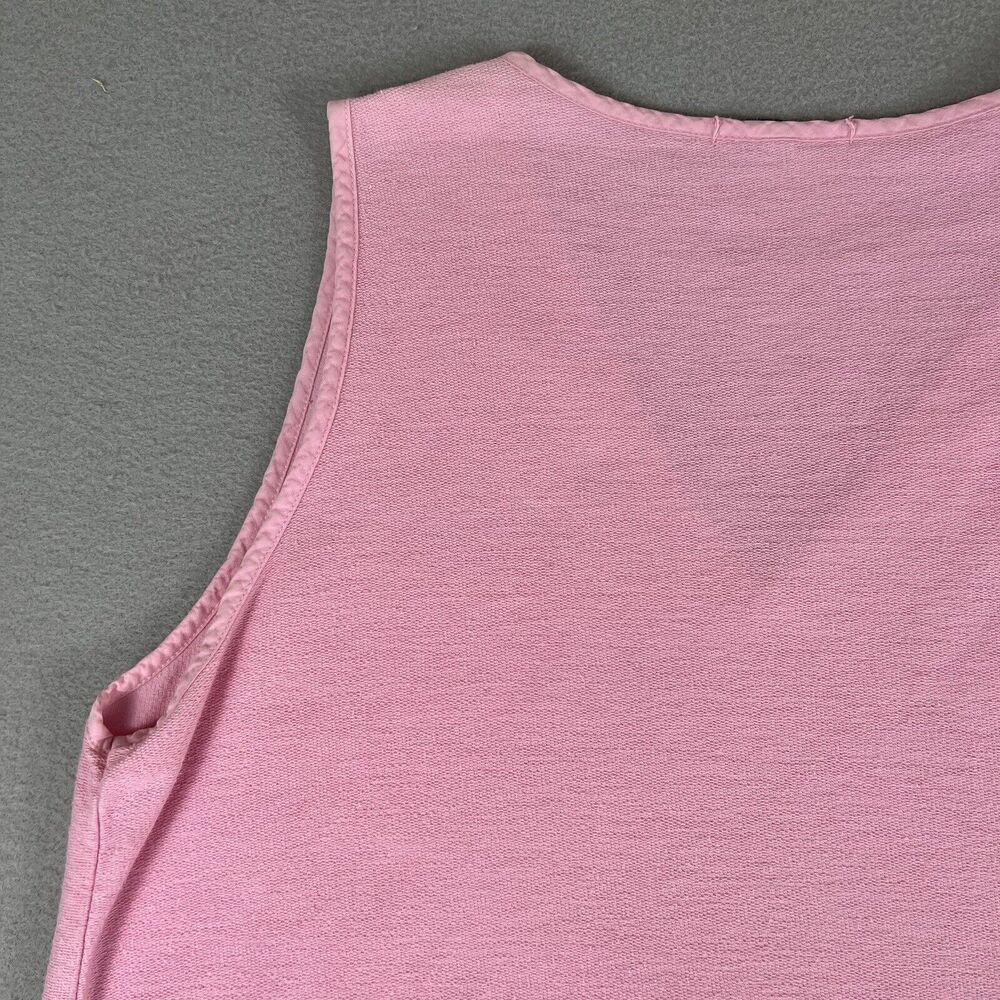 Subtle Tones Pink Cotton‎ Terry V Neck Sleeveless Kangaroo Pocket Midi Dress M - Picture 13 of 16